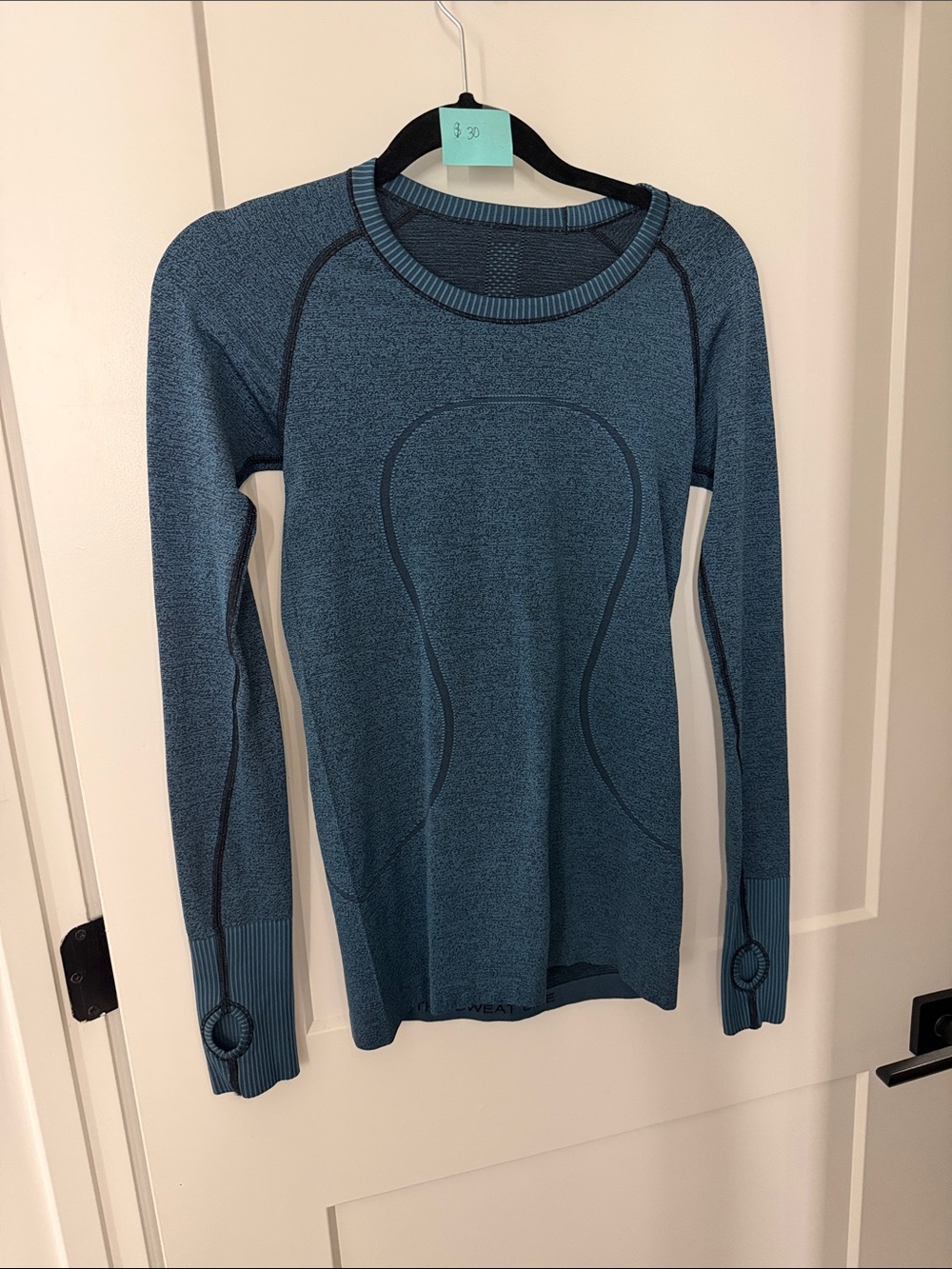 Seamless Long Sleeve Performance Sweater - Teal Blue
